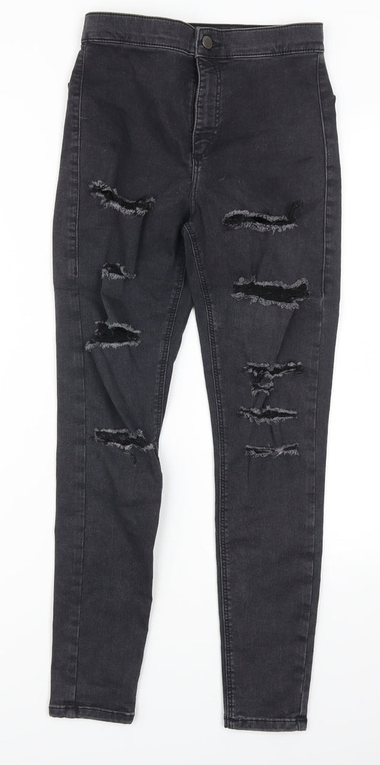 Topshop Womens Grey  Denim Skinny Jeans Size 28 in L27 in