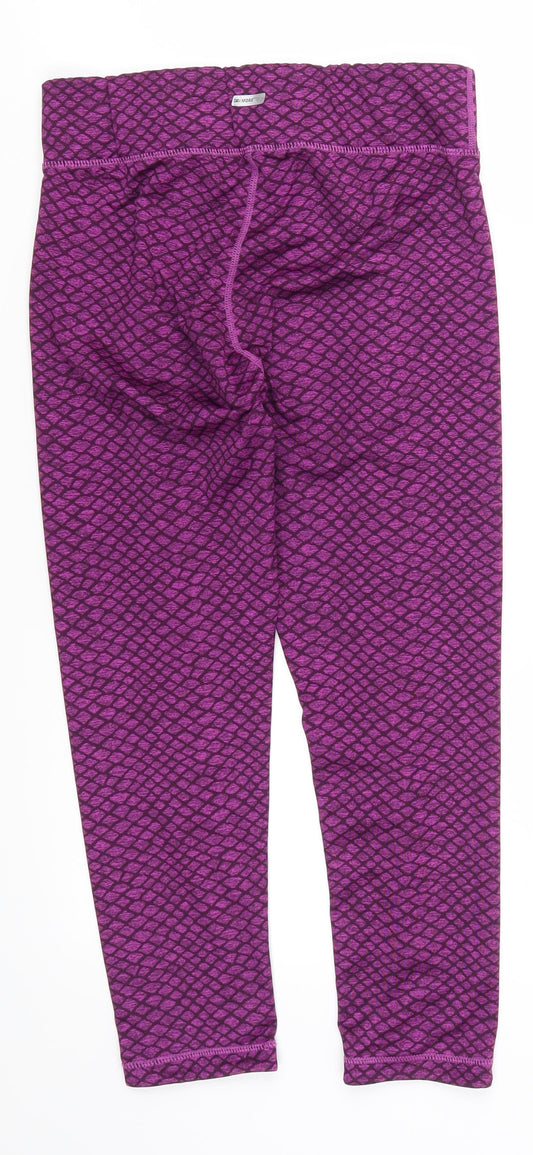Dri More Womens Pink Geometric Ramie Cropped Leggings Size 26 in L22 in