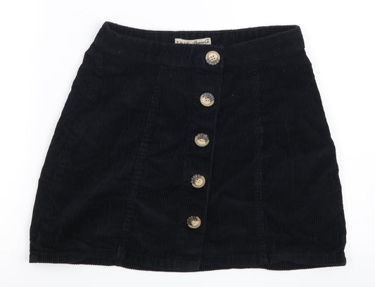 Denim Co Womens Black  Corduroy A-Line Set Size 8