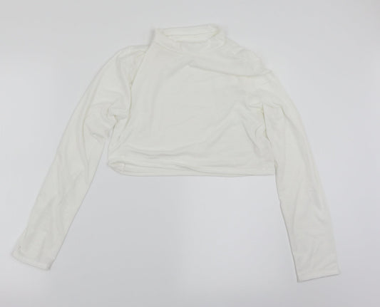 PRETTYLITTLETHING Womens White   Cropped T-Shirt Size 14