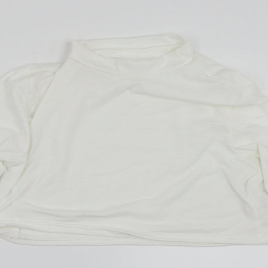 PRETTYLITTLETHING Womens White   Cropped T-Shirt Size 14