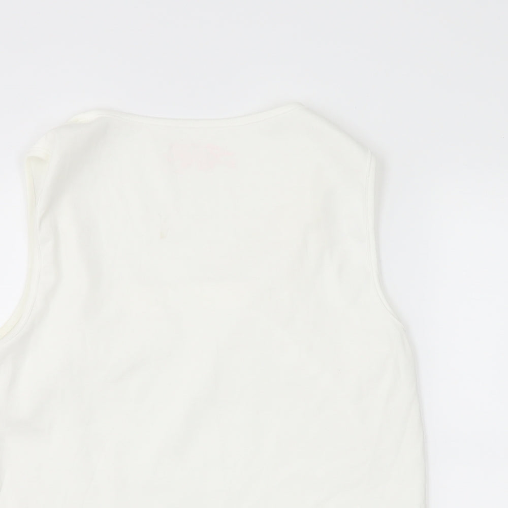 BHS Womens White  Jersey Basic T-Shirt Size 14