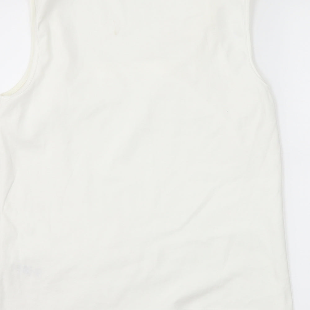 BHS Womens White  Jersey Basic T-Shirt Size 14