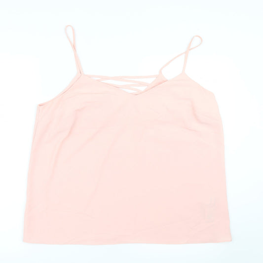 New Look Womens Pink  Mesh Basic Blouse Size 16