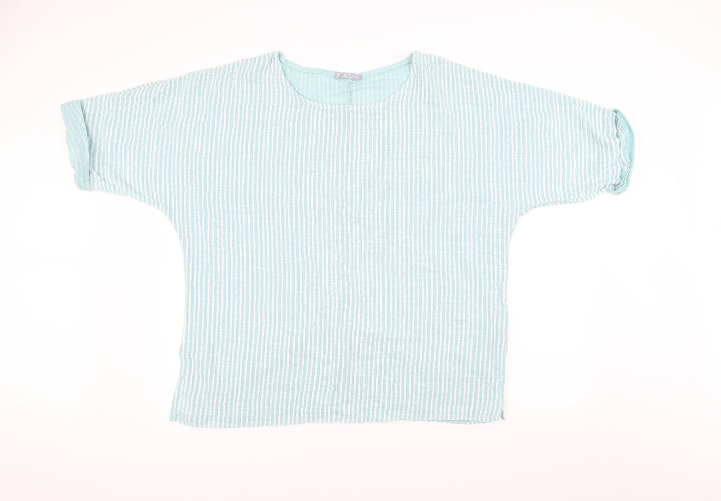 LV Clothing Womens Green Striped  Basic T-Shirt Size 40