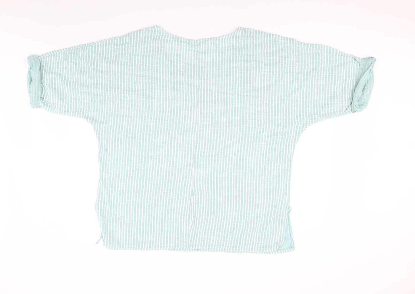 LV Clothing Womens Green Striped  Basic T-Shirt Size 40