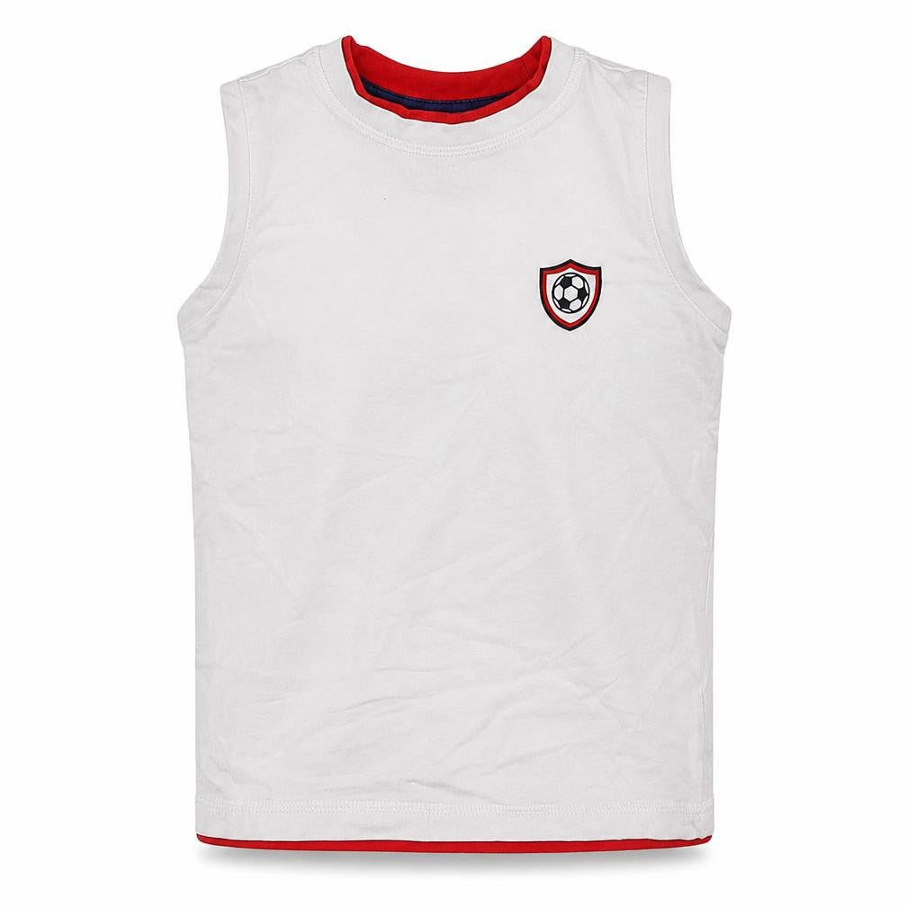 Front view of Mothercare boys’ white basic t-shirt, size 5-6, years