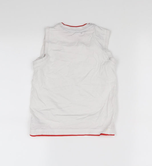 Mother care Boys White   Basic T-Shirt Size 5-6 Years