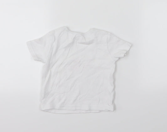 George Girls White  Jersey Basic T-Shirt Size 9-12 Months  - unicorn