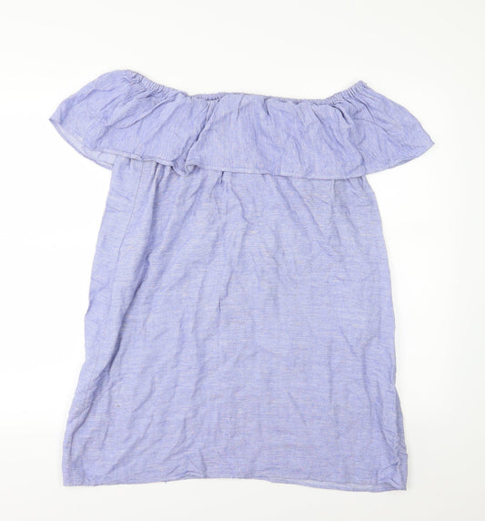 Zara Womens Blue  Woven T-Shirt Dress  Size S