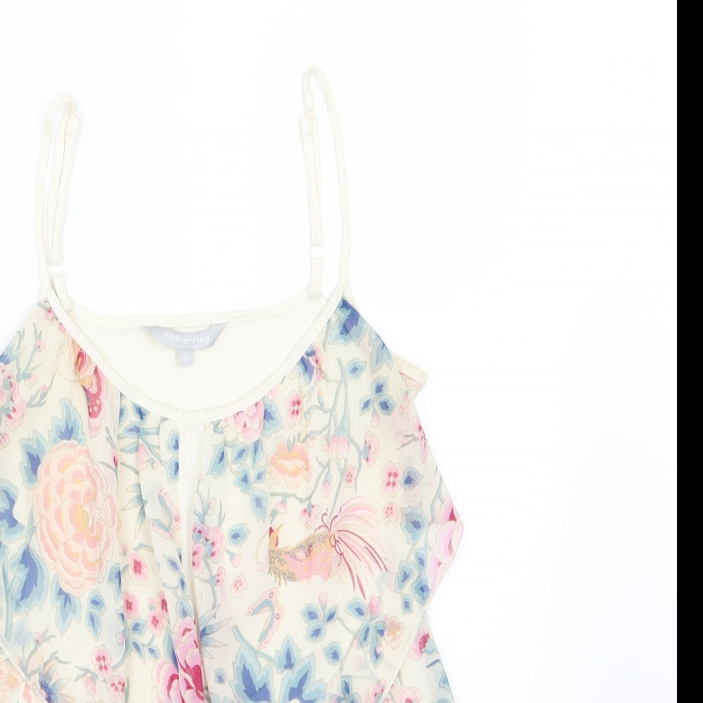 Red Herring Womens Multicoloured Floral Jersey Basic Tank Size 10