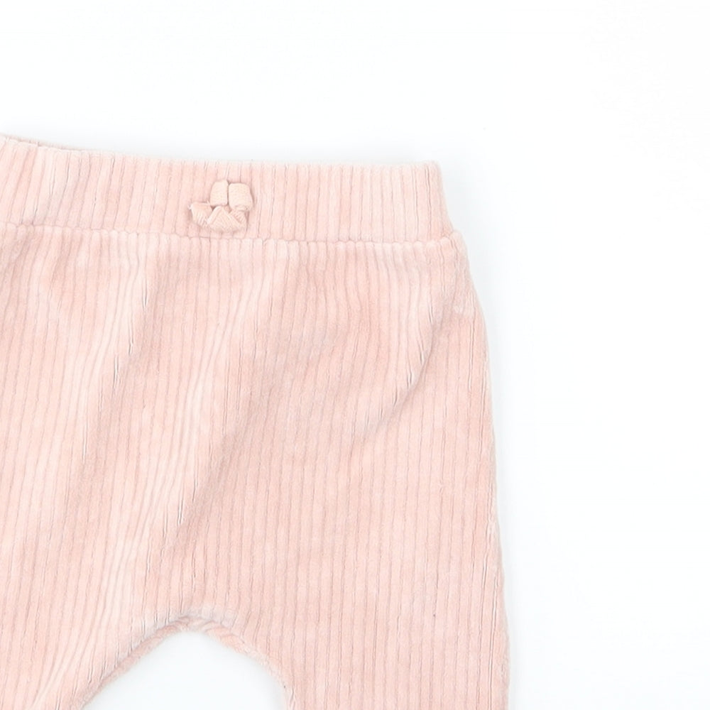 George Girls Pink  Corduroy Jogger Trousers Size 3-6 Months