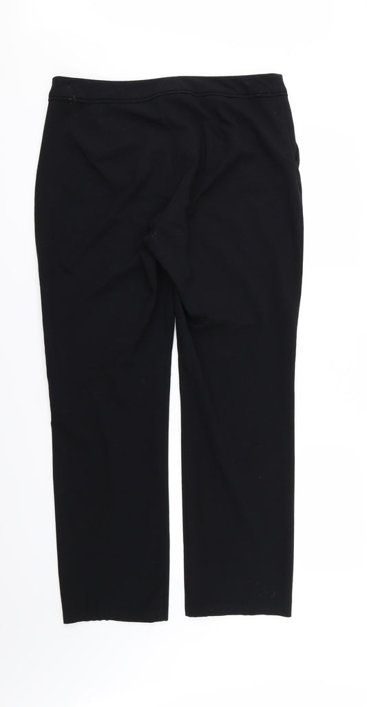 Marks and Spencer Womens Black  Rayon Trousers  Size 36 in L30 in