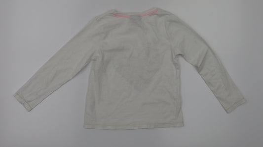 I love girls wear Girls White Houndstooth  Pullover T-Shirt Size 7 Years