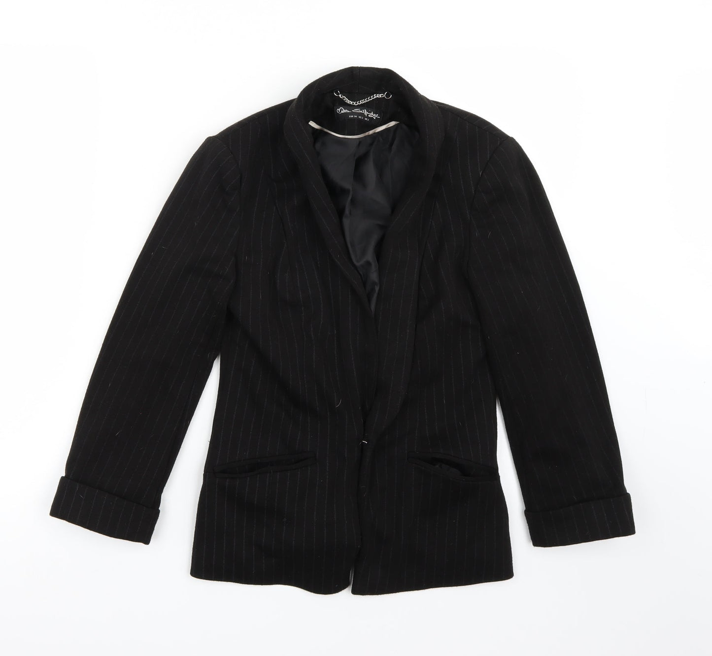 Miss Selfridge Womens Black   Gilet Blazer Size 6