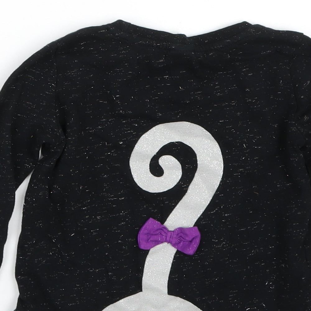 TU Girls Black   Basic T-Shirt Size 12-18 Months