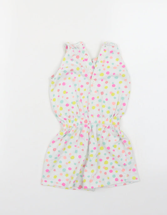 TU Girls White Polka Dot  Playsuit One-Piece Size 3-4 Years