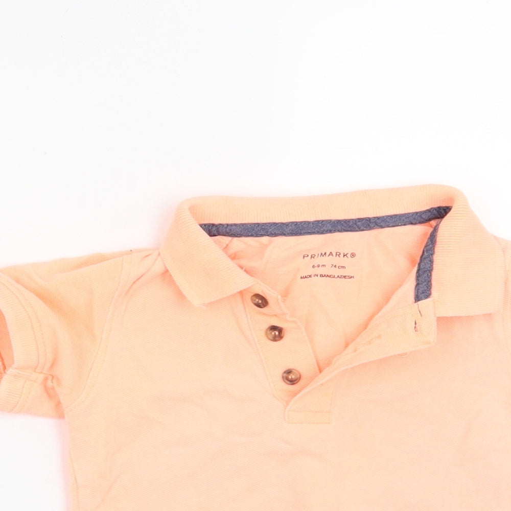 Primark Boys Orange   Basic Polo Size 6-9 Months