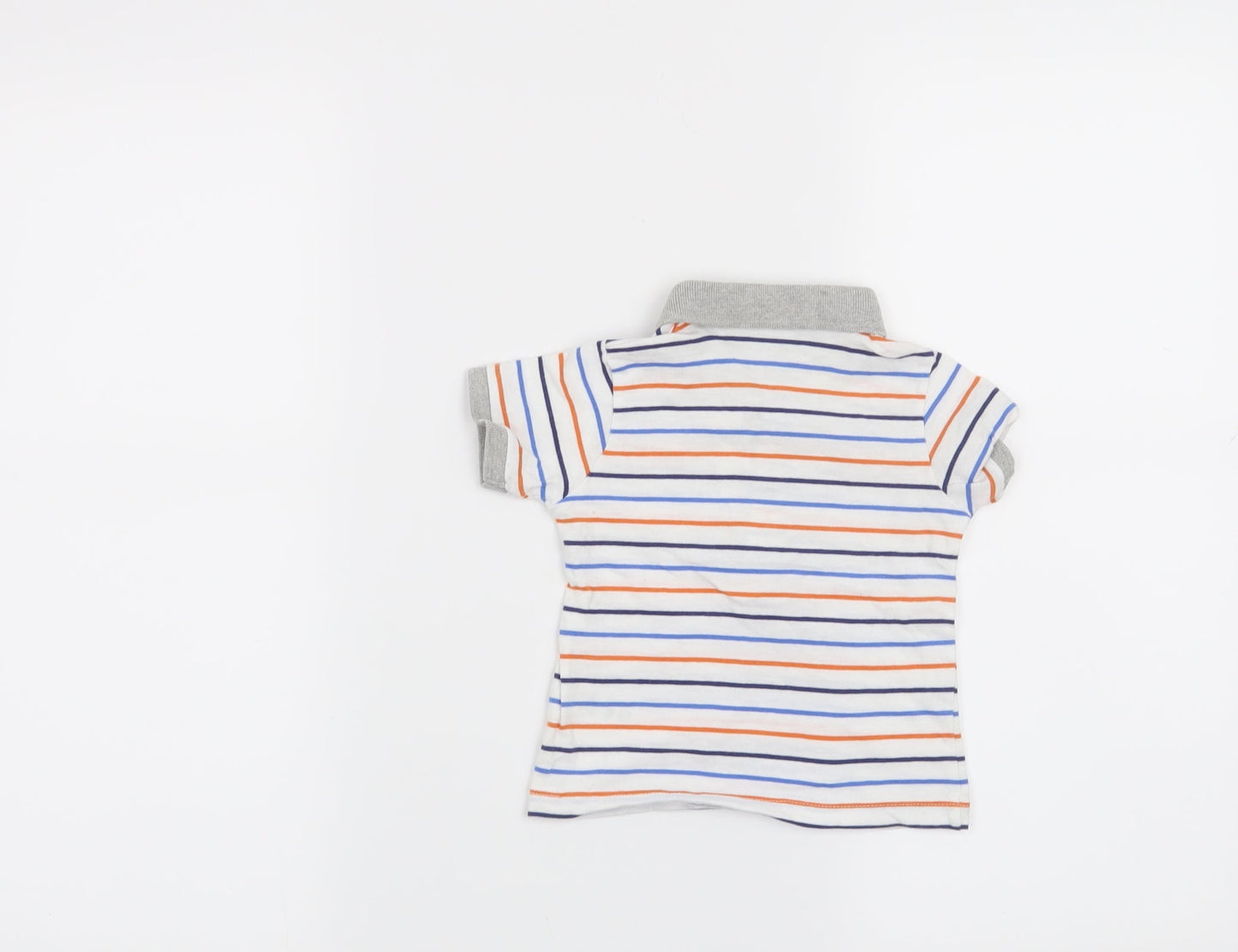 Matalan Boys White Striped  Basic T-Shirt Size 6-9 Months