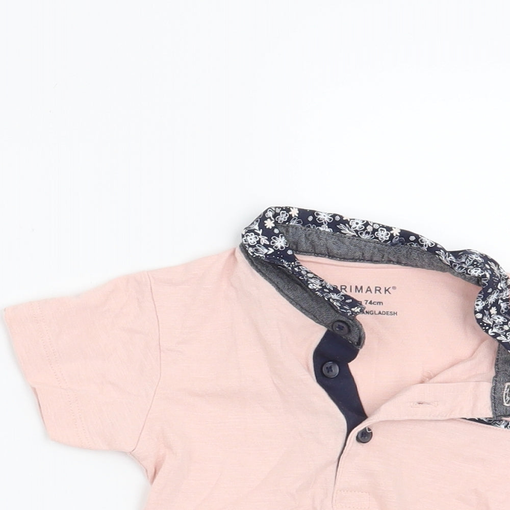 Primark Boys Pink Floral  Basic T-Shirt Size 6-9 Months