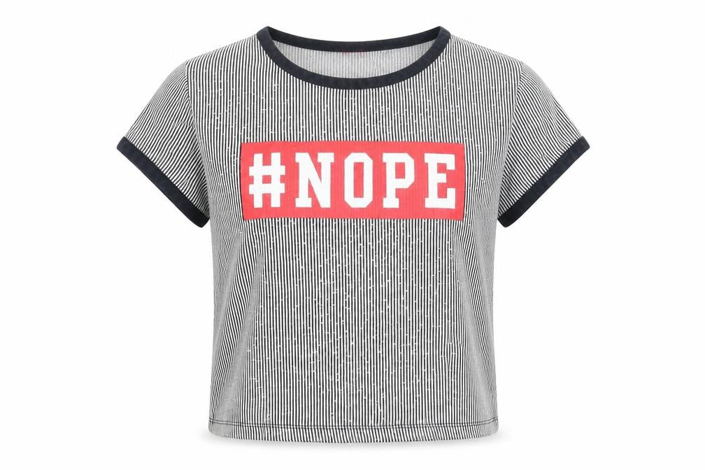 Young Dimension Girls Blue Striped  Basic T-Shirt Size 12-13 Years  - #Nope