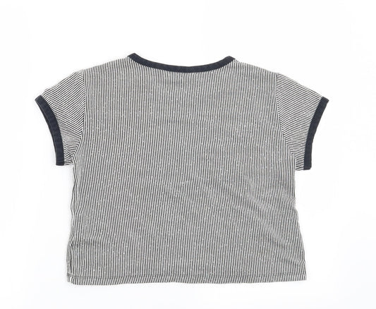 Young Dimension Girls Blue Striped  Basic T-Shirt Size 12-13 Years  - #Nope