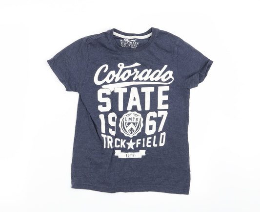 Rebel Boys Blue   Basic T-Shirt Size 9-10 Years  - Colorado