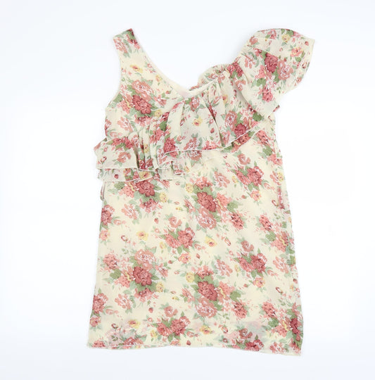 Select Womens Ivory Floral  Mini  Size 8