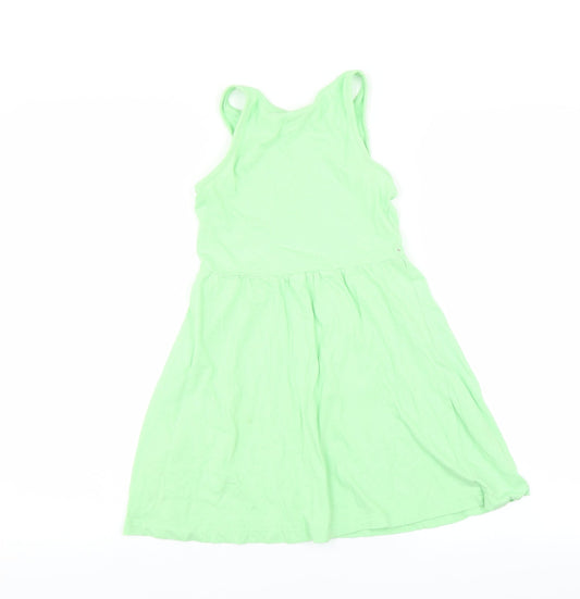 YFK Girls Green   Fit & Flare  Size 10 Years  - flower