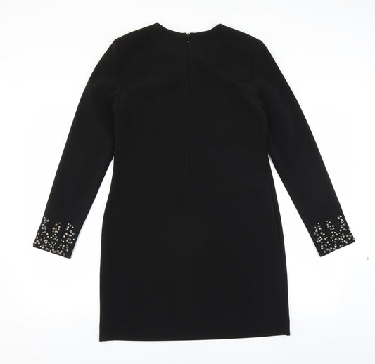 H&M Womens Black   Shift  Size 10  - beaded cuffs