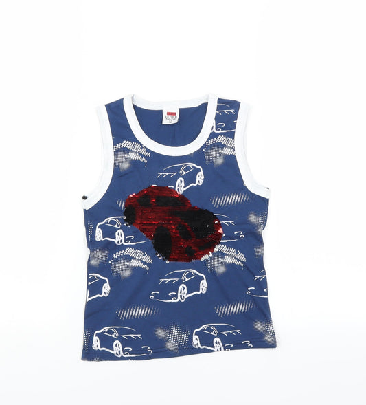 ZEYREK Boys Blue   Basic Tank Size 5-6 Years  - CARS