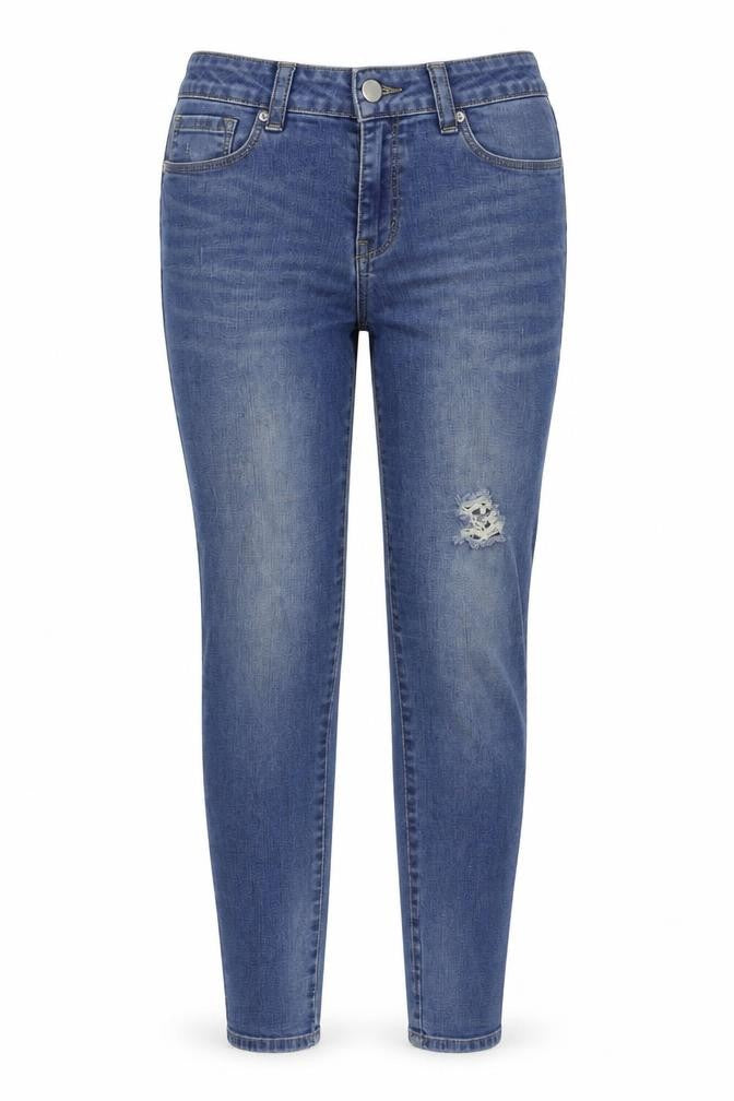 Front view of Next women’s blue skinny jeans, size UK 10, 27-inch leg