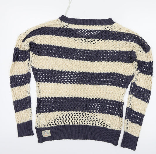 soul & co Womens Ivory Striped  Pullover Jumper Size 6