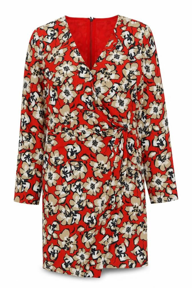 Mango Womens Red Floral  Basic Blouse Size XS