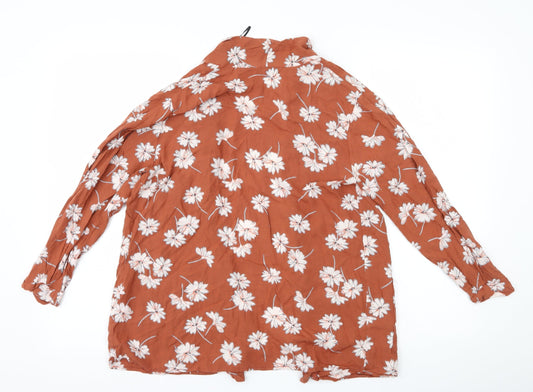 New Look Womens Brown Floral  Cardigan Jumper Size 10