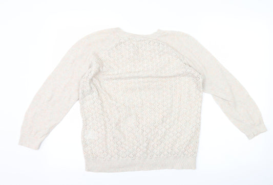 Warehouse Womens Beige   Pullover Jumper Size 14
