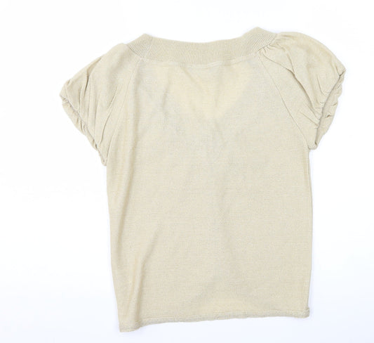 Dorothy Perkins Womens Gold   Cardigan Jumper Size 12