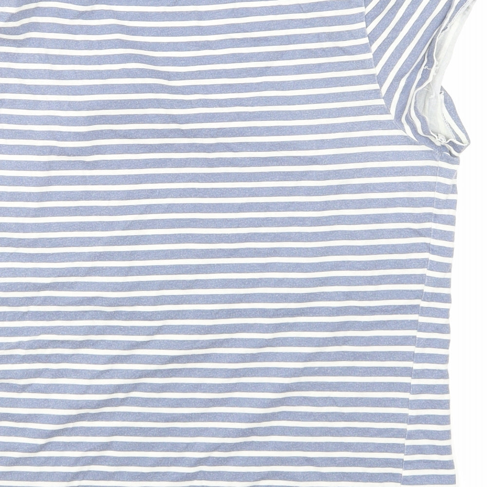 Disney Girls Blue Striped  Basic T-Shirt Size 13 Years