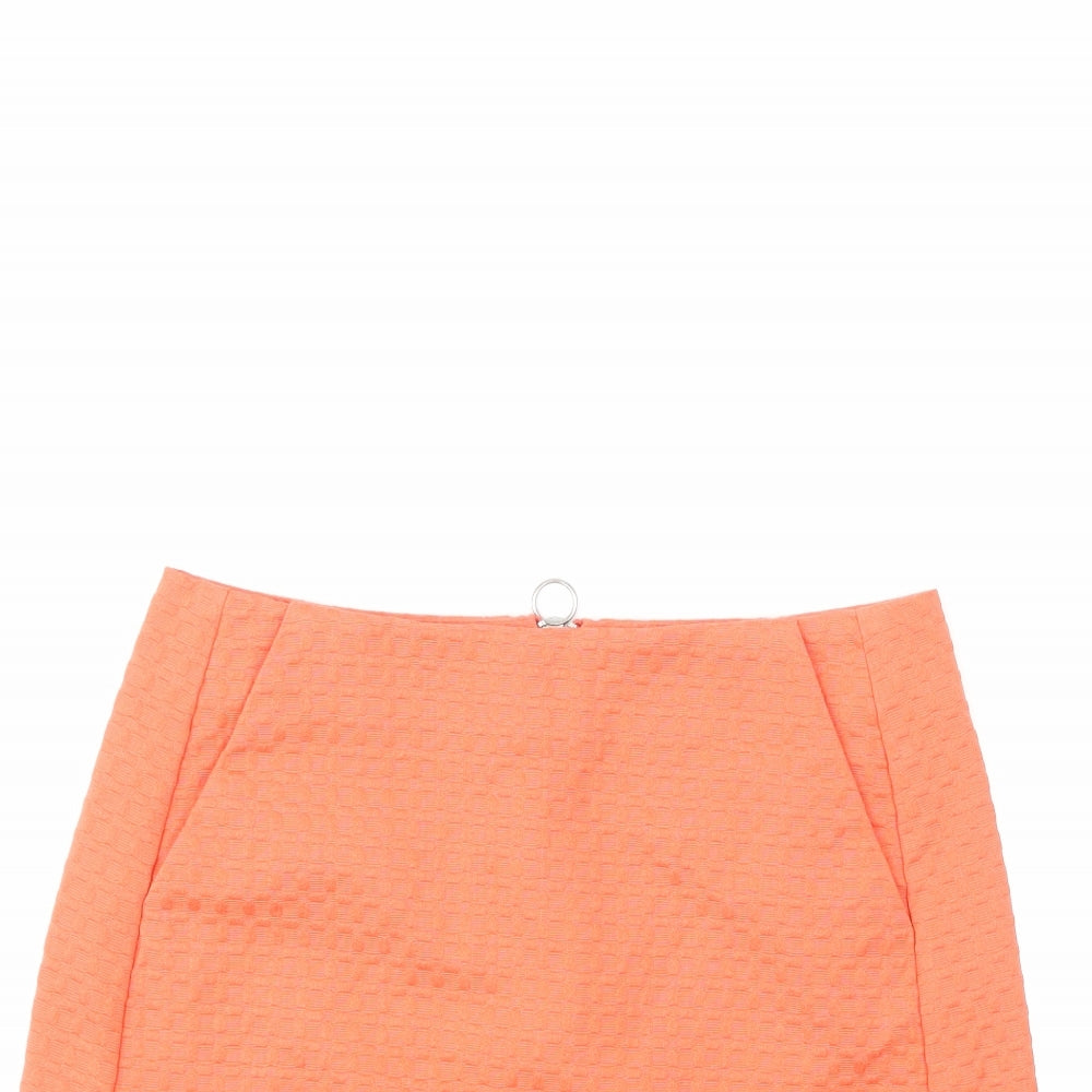 Topshop Womens Orange   A-Line Skirt Size 10