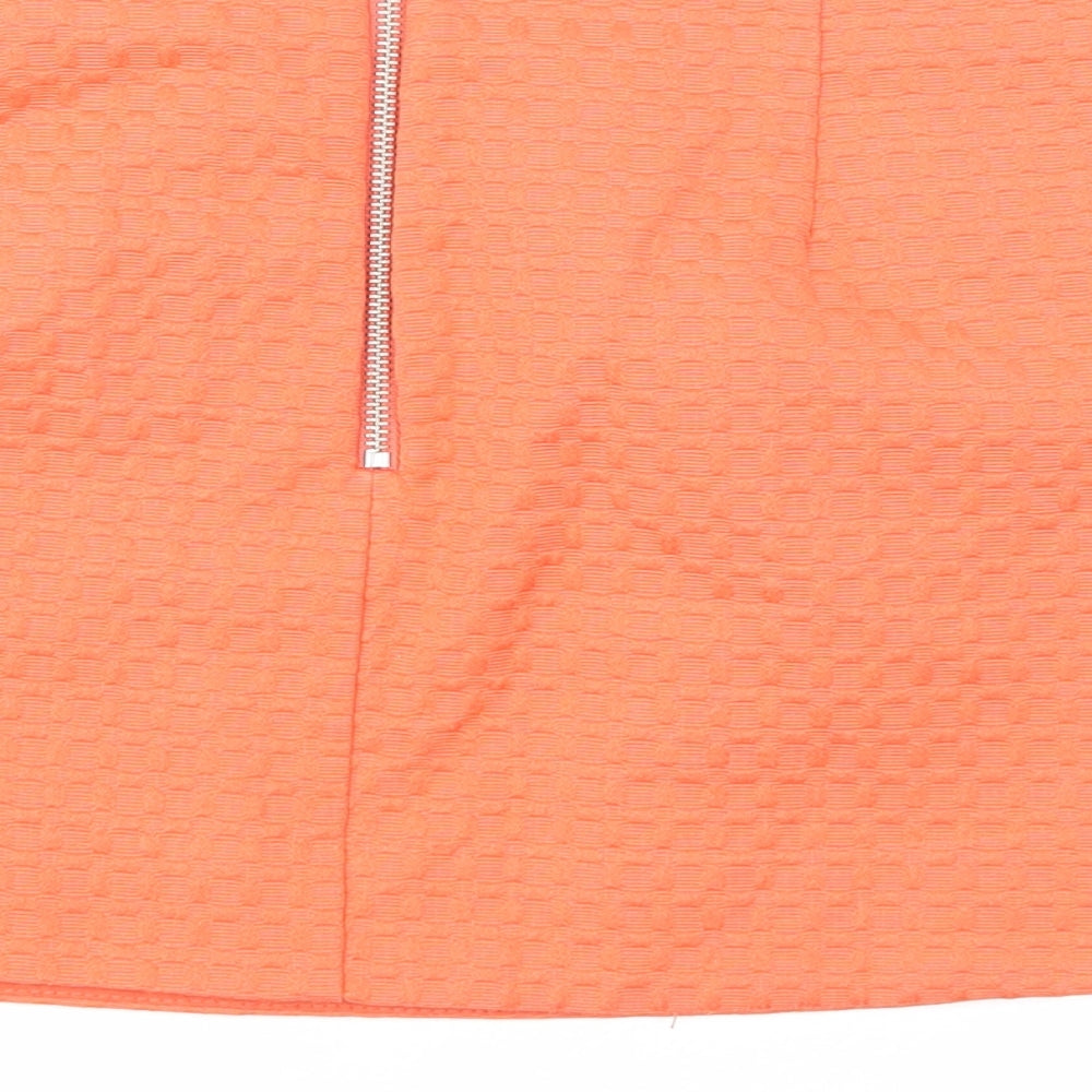 Topshop Womens Orange   A-Line Skirt Size 10