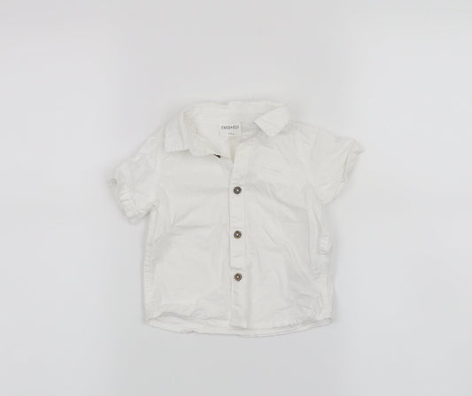 Fred & Flo Boys White   Basic Button-Up Size 3-6 Months
