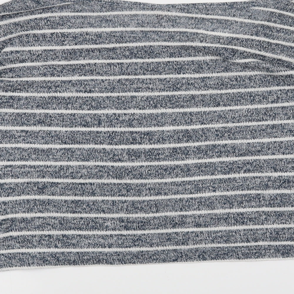 Diverse Womens Blue Striped  Basic T-Shirt Size M
