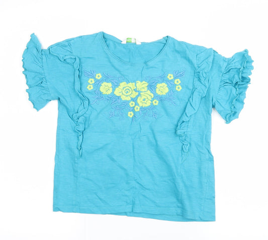 Bossini Girls Blue Floral  Basic T-Shirt