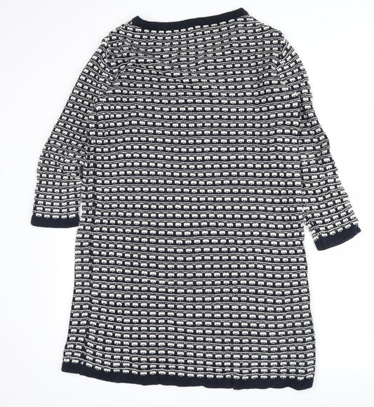Marks and Spencer Womens Blue Fair Isle  Jumper Dress  Size 8