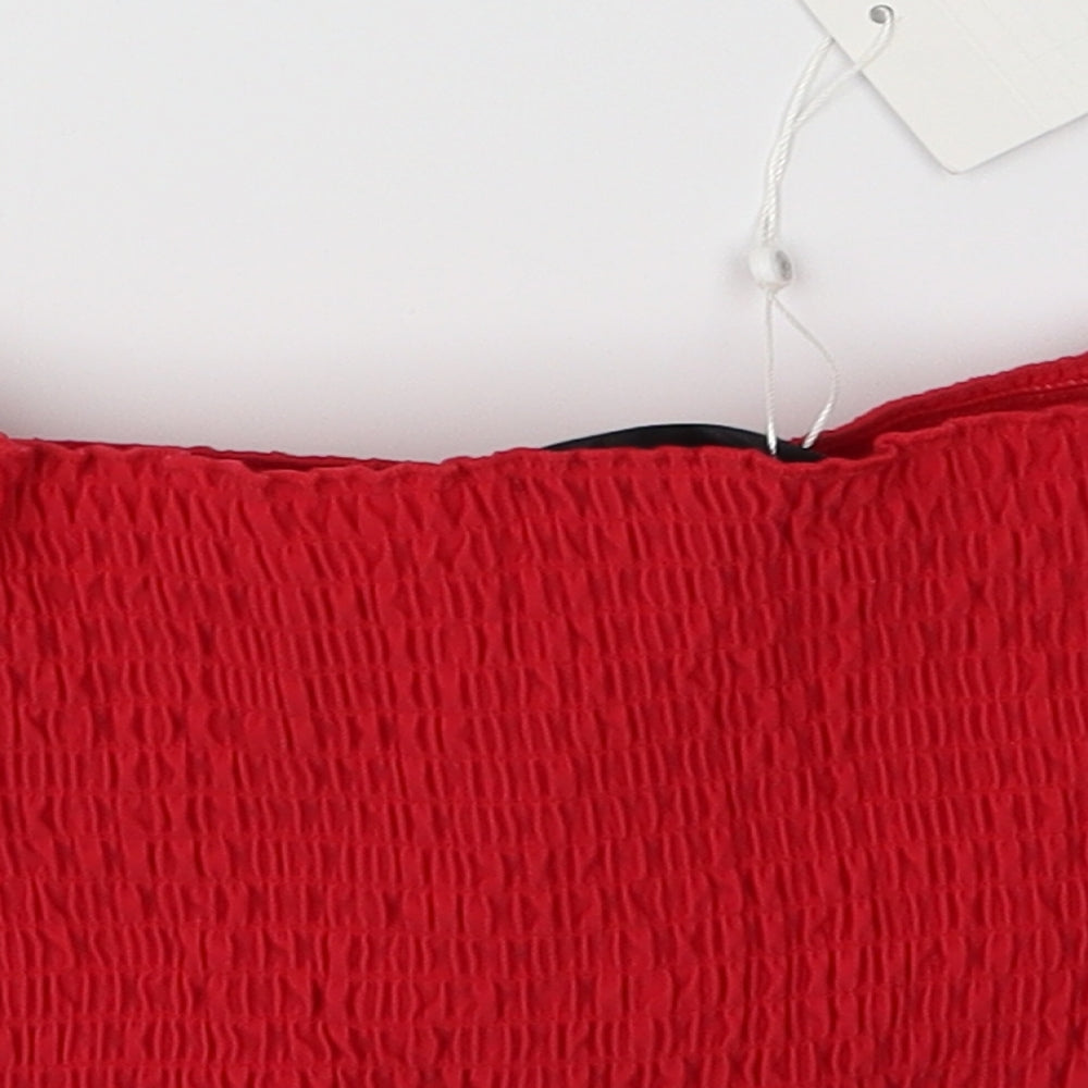 Missguided Womens Red   Cropped T-Shirt Size 10