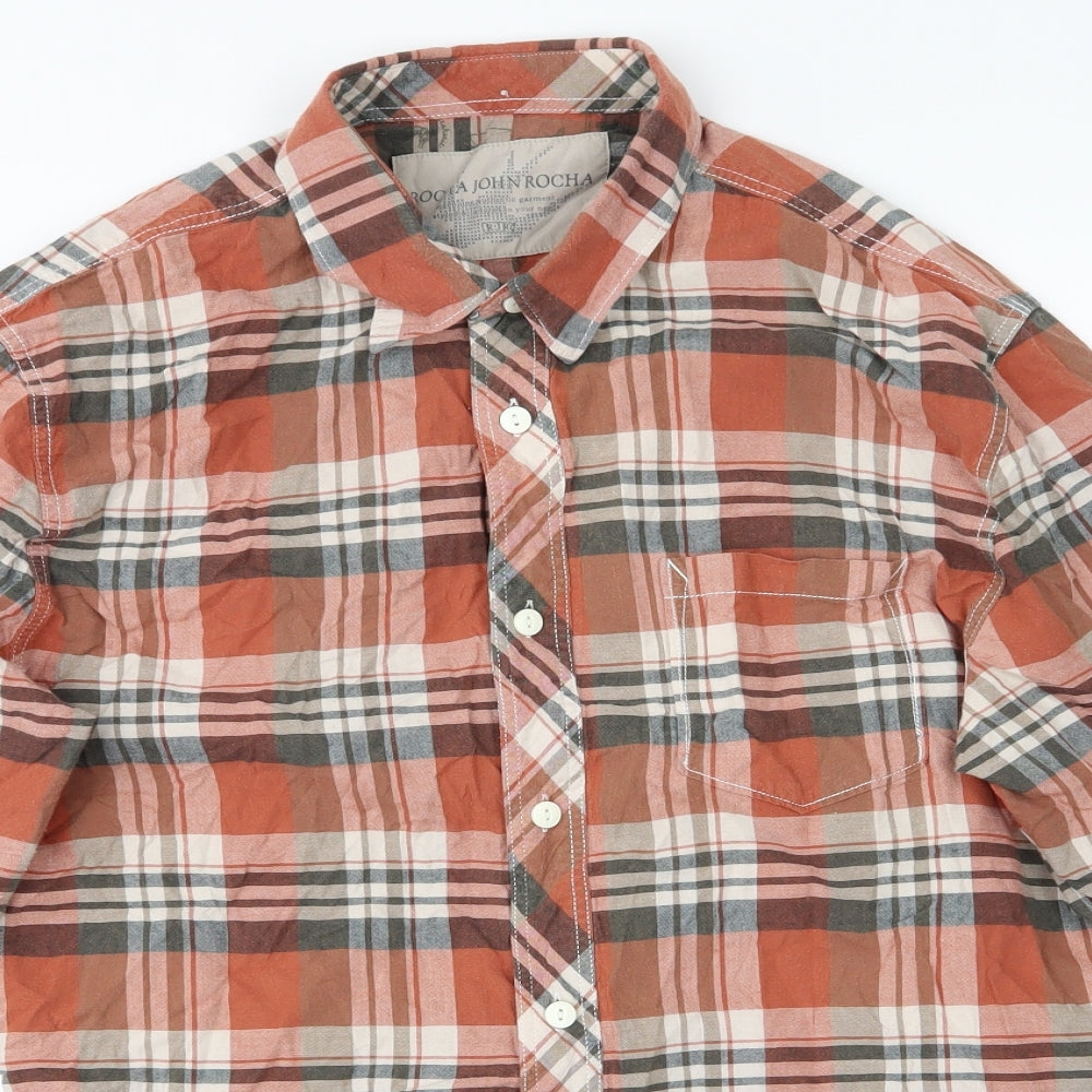 Debenhams Mens Red Plaid   Button-Up Size L