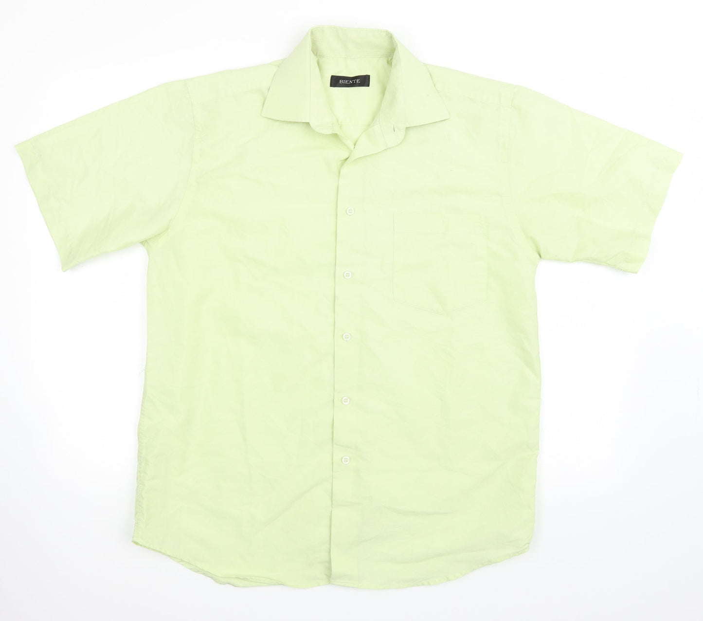 Biente Mens Green    Button-Up Size 15.5