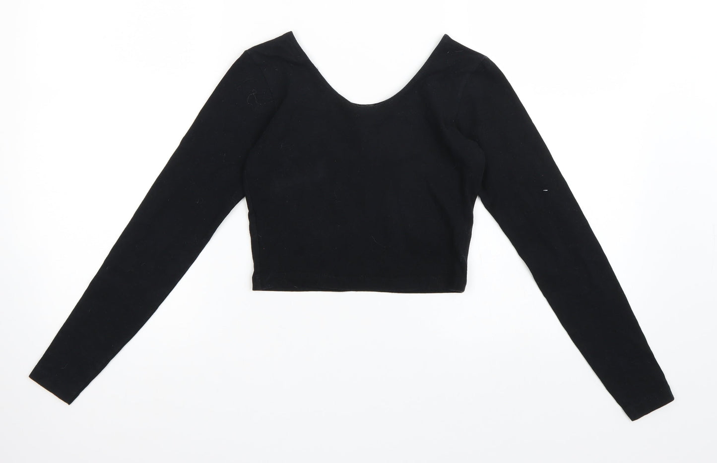 American Apparel Womens Black   Cropped T-Shirt Size S