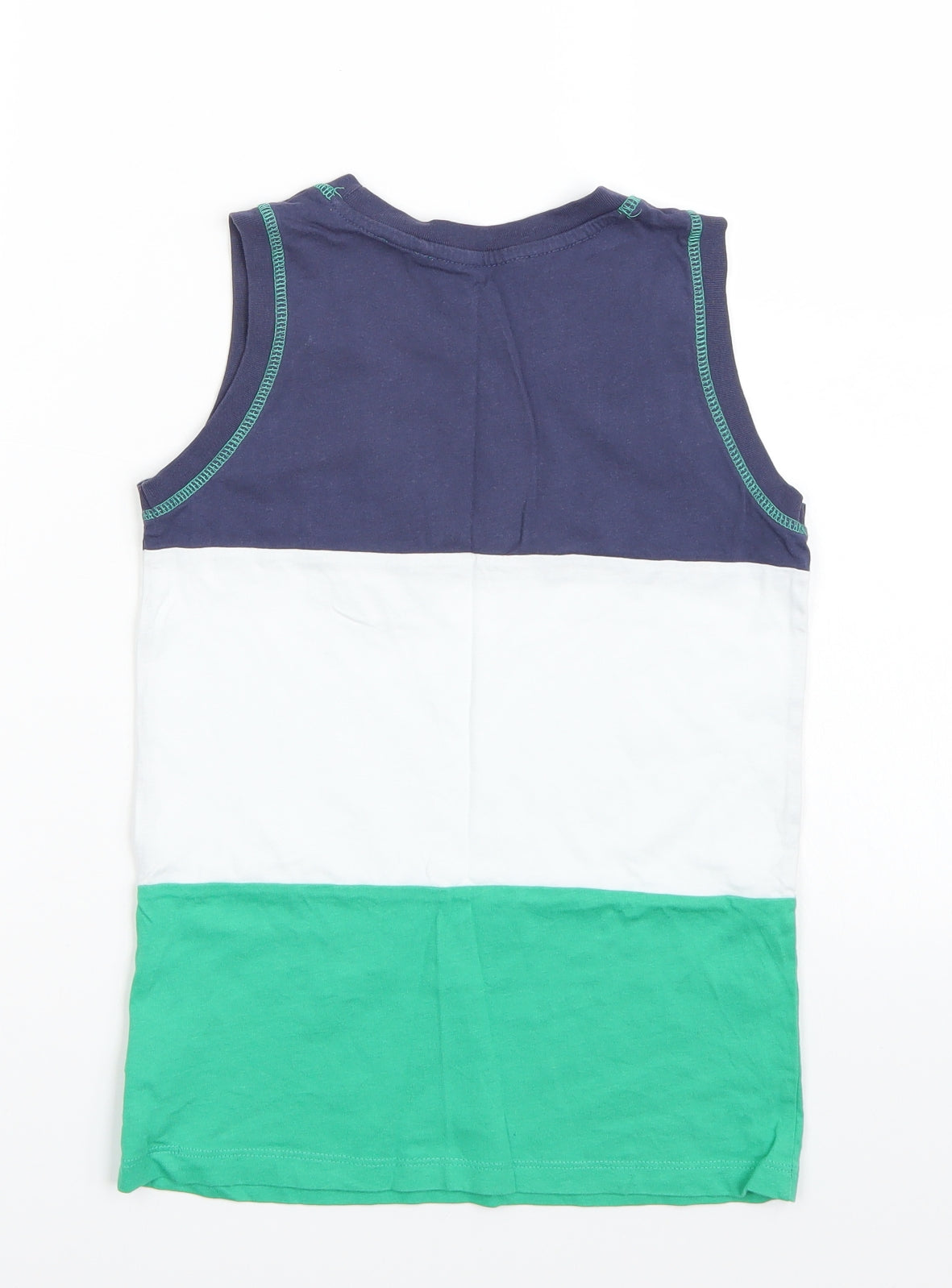 Cool Club Boys Green Colourblock  Basic Tank Size 7-8 Years