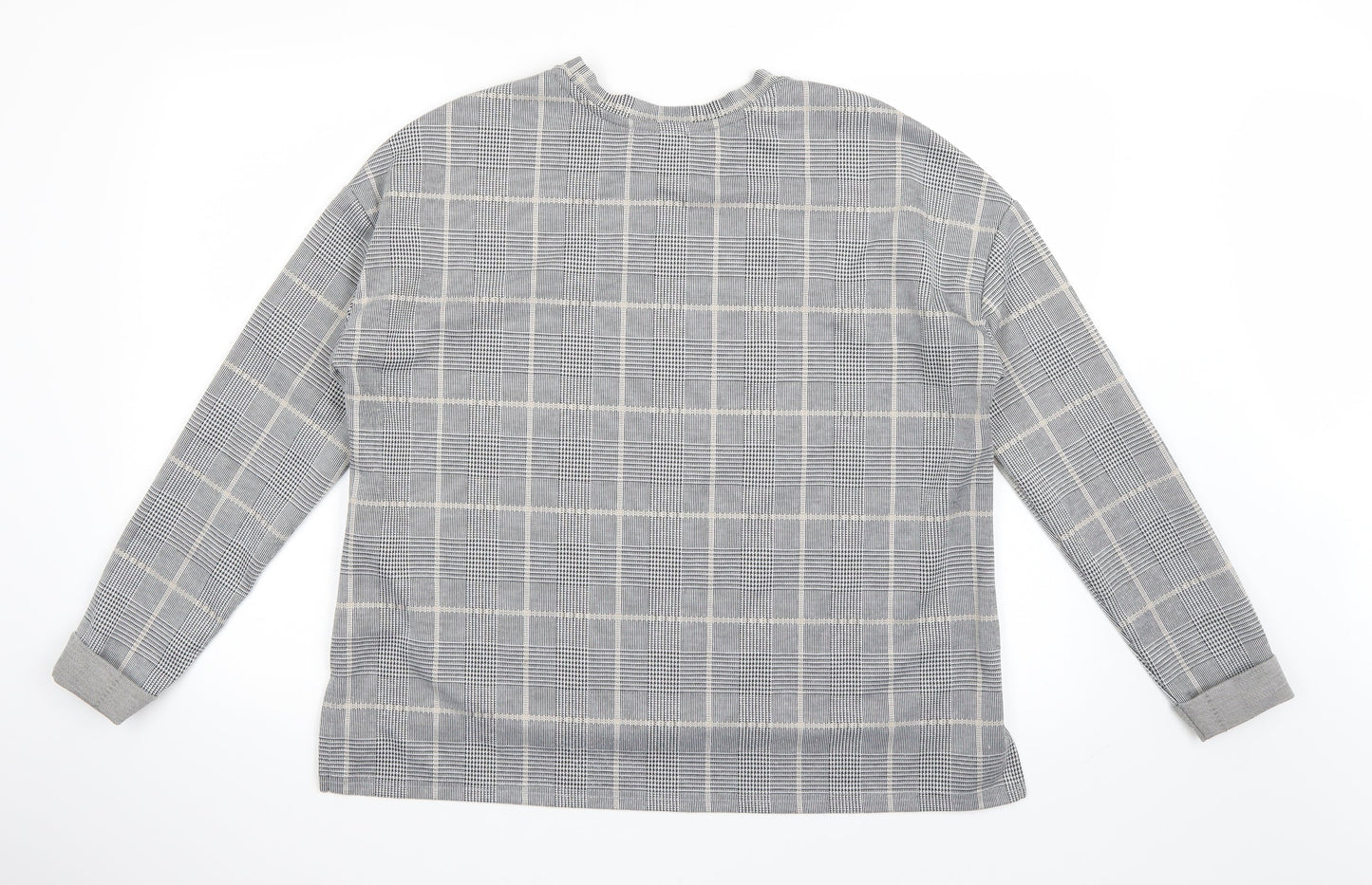 Primark Womens Grey Check  Pullover Sweatshirt Size M